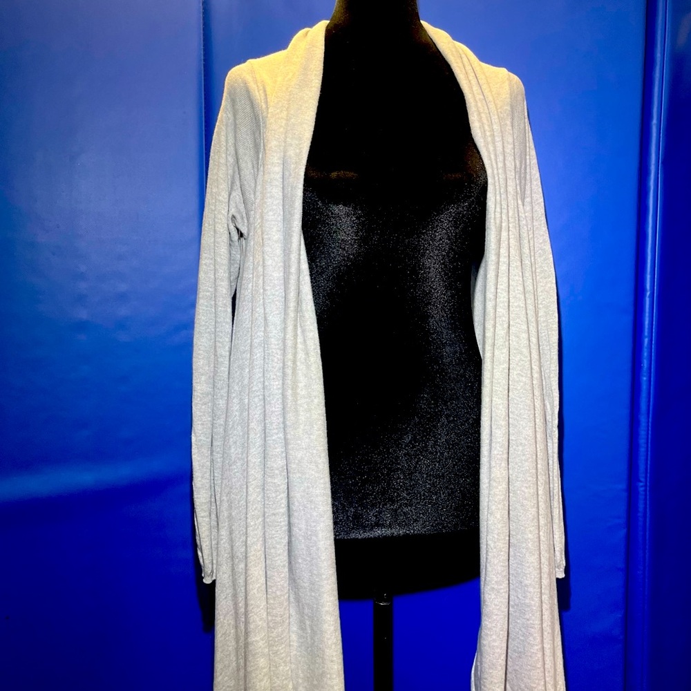 DKNY Gray Open Front Cardigan